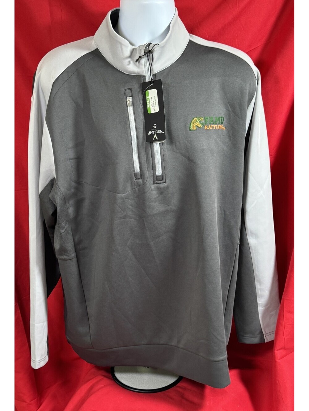 Antigua FAMU Florida A&M Rattlers 1/4 Zip Pullover Jacket Mens 2XL NWT